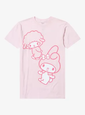 My Melody & Sweet Piano Pastel Pink Boyfriend Fit Girls T-Shirt