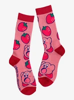 Nintendo Kirby Strawberries Allover Print Crew Socks - BoxLunch Exclusive