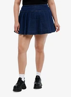 Social Collision® Dark Denim Pleated Skirt Plus