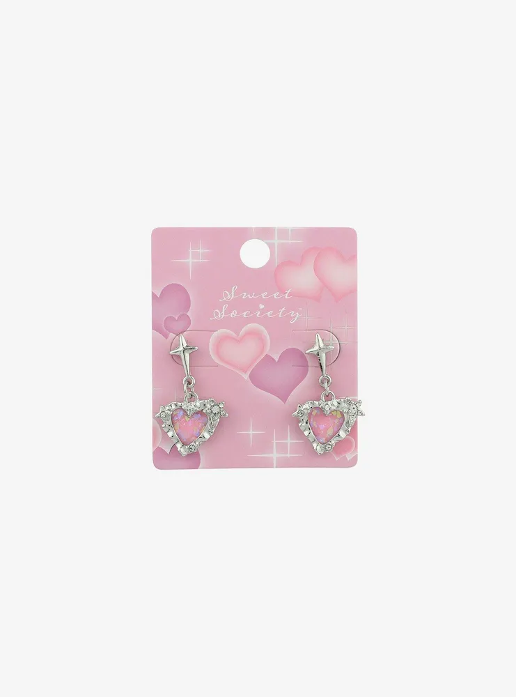 Sweet Society Heart Rhinestone Star Earrings