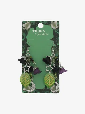 Thorn & Fable Leaf Dark Floral Earrings