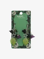 Thorn & Fable Leaf Dark Floral Earrings