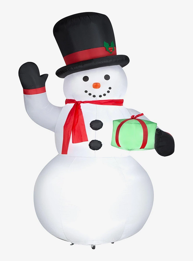 Snowman with Gift Box Airblown