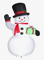 Snowman with Gift Box Airblown