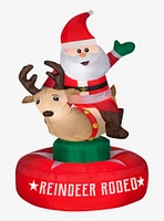 Reindeer Rodeo with Santa Animated Airblown