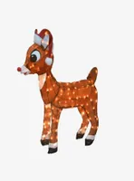 Rudolph the Red-Nosed Reindeer with Santa Hat Yard Decor