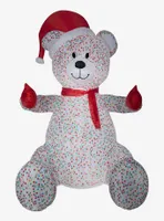 Candy Sprinkles Bear Santa Hat and Scarf Animated Airblown