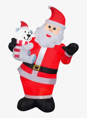 Swaying Santa with Polar Bear Animated Airblown