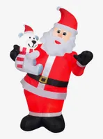 Swaying Santa with Polar Bear Animated Airblown