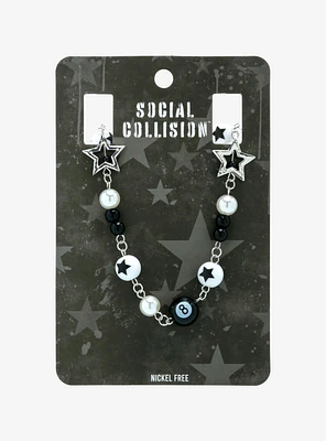 Social Collision 8 Ball Star Bead Necklace