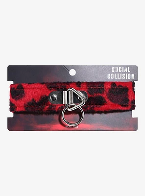 Social Collision® Red Leopard O-Ring Choker