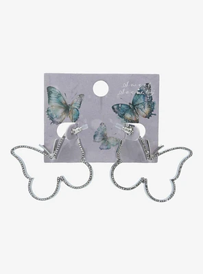 Sweet Society® Butterfly Bling Hoop Earrings
