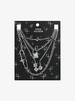 Social Collision® Padlock Dice Chain Layered Necklace