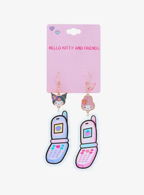 My Melody & Kuromi Flip Phone Mismatched Earrings
