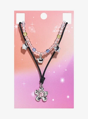 Sweet Society Silver Star Flower Necklace Set