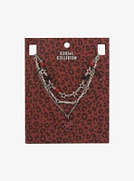 Social Collision® Red Leopard Heart Necklace Set