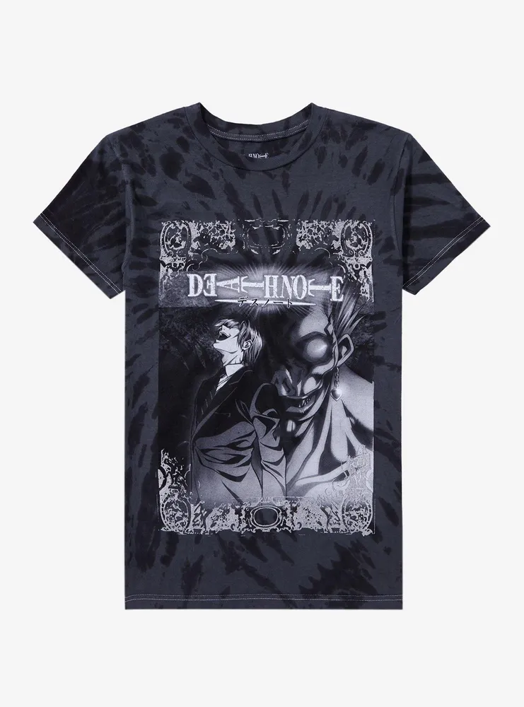 Death Note Ryuk & Light Metallic Foil Tie-Dye Boyfriend Fit Girls T-Shirt