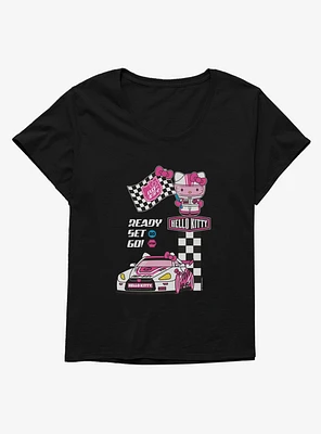 Hello Kitty Ready Set Go Racing Car Girls T-Shirt Plus
