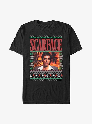 Scarface Tony Montana Ugly Christmas T-Shirt