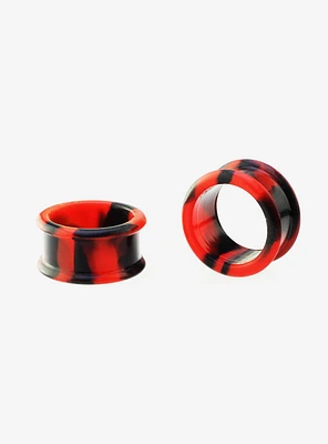 Silicone Black & Red Eyelet Plug 2 Pack