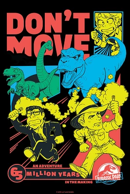 Jurassic Park Anime Don't Move Poster