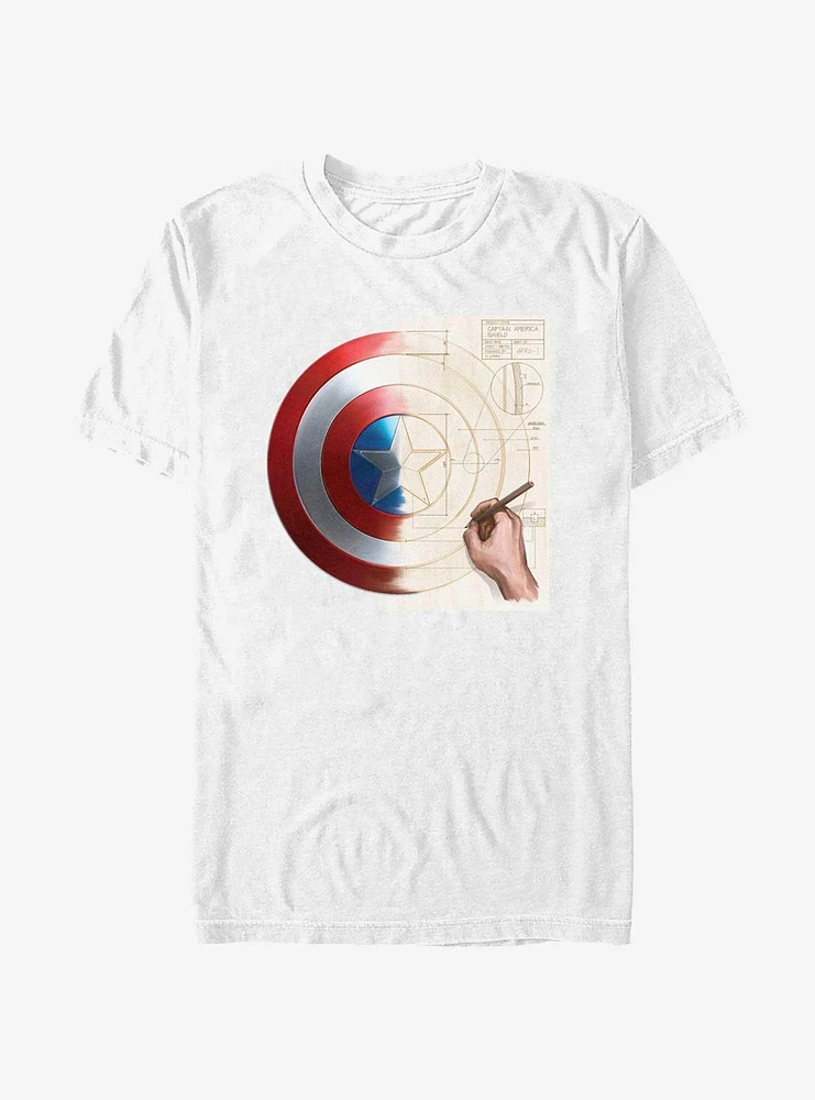 Marvel Captain America Drafting Shield T-Shirt