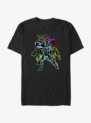 Marvel Avengers Neon Outlines Heroes T-Shirt