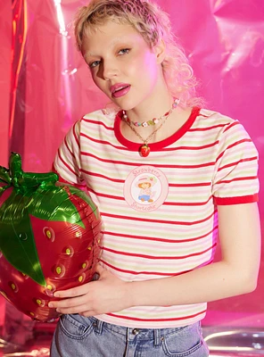 Strawberry Shortcake Stripe Girls Ringer T-Shirt