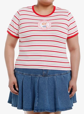 Strawberry Shortcake Stripe Girls Ringer T-Shirt Plus