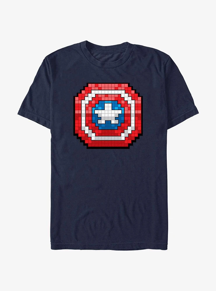 Marvel Captain America Pixel Dot Shield T-Shirt