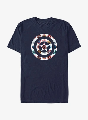 Marvel Captain America Shields Overlay T-Shirt