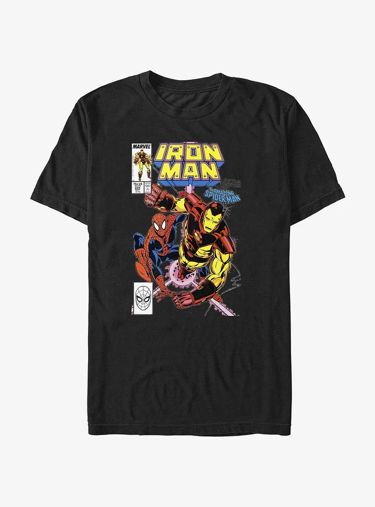 Marvel Avengers Battle Up Iron Man and Spider-Man T-Shirt