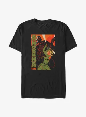 Star Wars Ahsoka Darth Vader Comic Style Battle Big & Tall T-Shirt