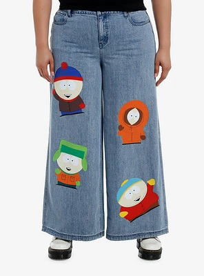 South Park Characters Wide Leg Denim Pants Plus