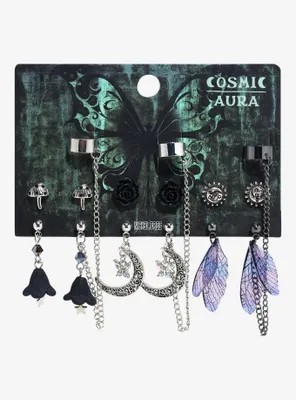 Cosmic Aura Dark Cottage Fairy Cuff Earring Set