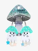 Thorn & Fable Ghost Mushroom Teal Earrings