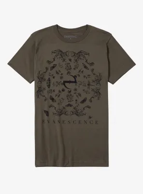 Evanescence Moths & Flowers Boyfriend Fit Girls T-Shirt