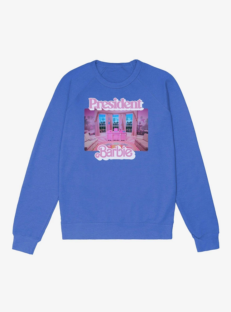 Barbie Movie President Pink Oval Office French Terry Sweatshirt