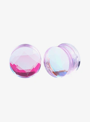 Pink Iridescent Faceted Plug 2 Pack