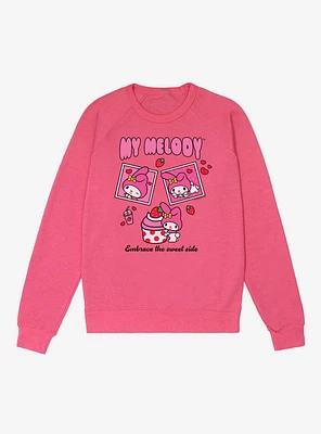 Hello Kitty & Friends My Melody Strawberry Stamps French Terry Sweatshirt
