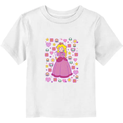 Super Mario Bros. Princess Peach Icons Toddler T-Shirt