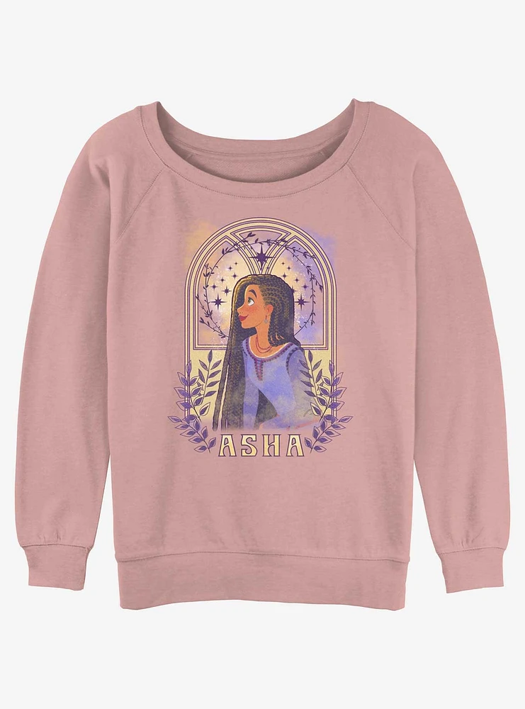 Disney Wish Asha Watercolor Nouveau Girls Slouchy Sweatshirt Hot Topic Web Exclusive