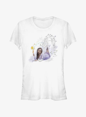 Disney Wish Watercolor Asha and Star Girls T-Shirt