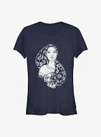 Disney Pocahontas Wind Outlined Girls T-Shirt