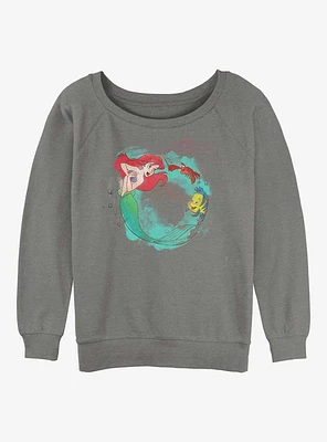 Disney The Little Mermaid Ariel Sebastian and Flounder Girls Slouchy Sweatshirt