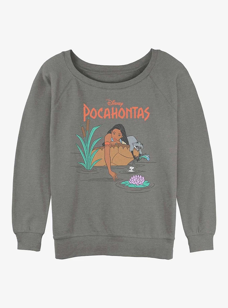 Disney Pocahontas and Meeko Around The Riverbend Girls Slouchy Sweatshirt