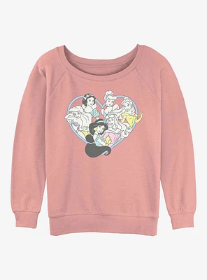 Disney Aladdin Vintage Princess Heart Girls Slouchy Sweatshirt