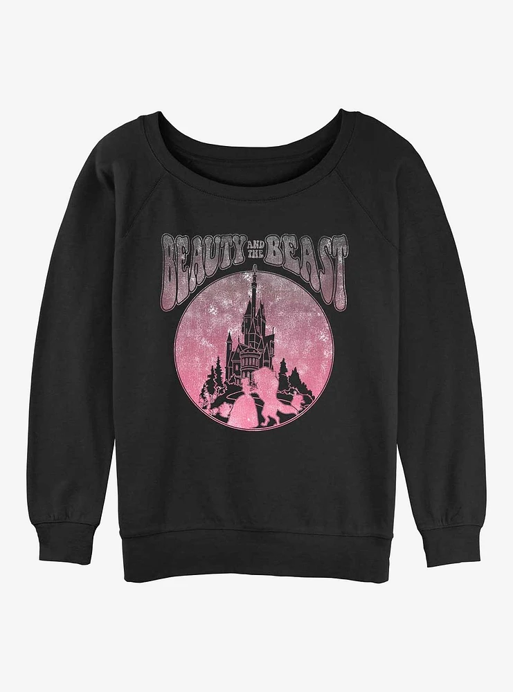 Disney Beauty and the Beast Castle Badge Girls Slouchy Sweatshirt