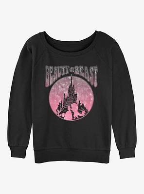 Disney Beauty and the Beast Castle Badge Girls Slouchy Sweatshirt