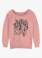 Disney Mulan Princess Sketch Girls Slouchy Sweatshirt